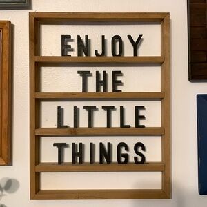 “Enjoy the Little Things” wooden wall decor